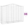8 db íves horganyzott vas gabion kosár 200x50x140/160 cm