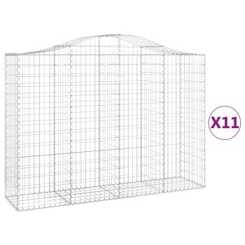 11 db íves horganyzott vas gabion kosár 200x50x140/160 cm