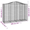 25 db íves horganyzott vas gabion kosár 200x50x140/160 cm