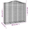 2 db íves horganyzott vas gabion kosár 200x50x180/200 cm