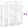 2 db íves horganyzott vas gabion kosár 200x50x200/220 cm