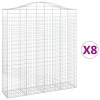 8 db íves horganyzott vas gabion kosár 200x50x220/240 cm