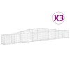 3 db íves horganyzott vas gabion kosár 400x30x40/60 cm