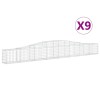 9 db íves horganyzott vas gabion kosár 400x30x40/60 cm
