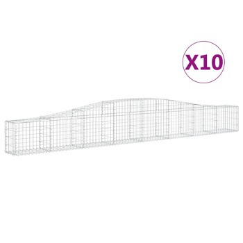 10 db íves horganyzott vas gabion kosár 400x30x40/60 cm