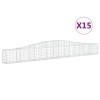 15 db íves horganyzott vas gabion kosár 400x30x40/60 cm