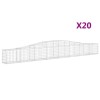 20 db íves horganyzott vas gabion kosár 400x30x40/60 cm