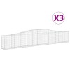 3 db íves horganyzott vas gabion kosár 400x30x60/80 cm