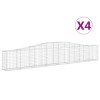 4 db íves horganyzott vas gabion kosár 400x30x60/80 cm
