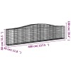 3 db íves horganyzott vas gabion kosár 400x30x80/100 cm