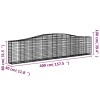 8 db íves horganyzott vas gabion kosár 400x30x80/100 cm