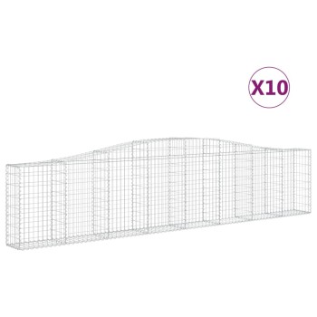 10 db íves horganyzott vas gabion kosár 400x30x80/100 cm