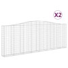 2 db íves horganyzott vas gabion kosár 400x30x140/160 cm