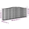 2 db íves horganyzott vas gabion kosár 400x30x140/160 cm