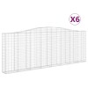 6 db íves horganyzott vas gabion kosár 400x30x140/160 cm