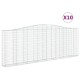 10 db íves horganyzott vas gabion kosár 400x30x140/160 cm