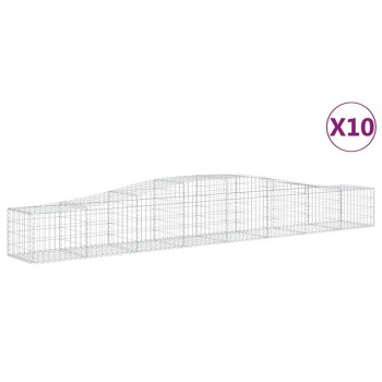 10 db íves horganyzott vas gabion kosár 400x50x40/60 cm