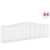 4 db íves horganyzott vas gabion kosár 400x50x100/120 cm