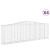 4 db íves horganyzott vas gabion kosár 400x50x120/140 cm