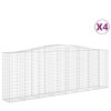4 db íves horganyzott vas gabion kosár 400x50x140/160 cm