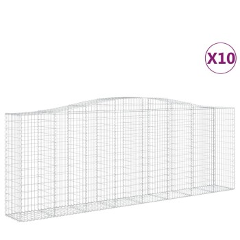 10 db íves horganyzott vas gabion kosár 400x50x140/160 cm
