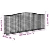 15 db íves horganyzott vas gabion kosár 400x50x140/160 cm