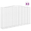 3 db íves horganyzott vas gabion kosár 400x50x220/240 cm