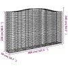 3 db íves horganyzott vas gabion kosár 400x50x220/240 cm
