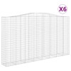 6 db íves horganyzott vas gabion kosár 400x50x220/240 cm