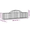 4 db íves horganyzott vas gabion kosár 200x30x40/60 cm