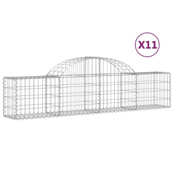 11 db íves horganyzott vas gabion kosár 200x30x40/60 cm