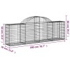 4 db íves horganyzott vas gabion kosár 200x30x60/80 cm