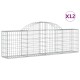 12 db íves horganyzott vas gabion kosár 200x30x60/80 cm