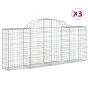 3 db íves horganyzott vas gabion kosár 200x30x80/100 cm