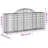 3 db íves horganyzott vas gabion kosár 200x30x80/100 cm