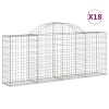 18 db íves horganyzott vas gabion kosár 200x30x80/100 cm