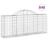 40 db íves horganyzott vas gabion kosár 200x30x80/100 cm