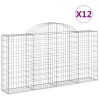 12 db íves horganyzott vas gabion kosár 200x30x100/120 cm