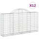 12 db íves horganyzott vas gabion kosár 200x30x100/120 cm