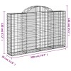 2 db íves horganyzott vas gabion kosár 200x30x120/140 cm