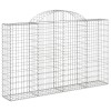 4 db íves horganyzott vas gabion kosár 200x30x120/140 cm