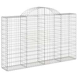 4 db íves horganyzott vas gabion kosár 200x30x120/140 cm
