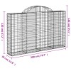 4 db íves horganyzott vas gabion kosár 200x30x120/140 cm