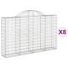 8 db íves horganyzott vas gabion kosár 200x30x120/140 cm