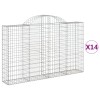 14 db íves horganyzott vas gabion kosár 200x30x120/140 cm