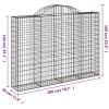 2 db íves horganyzott vas gabion kosár 200x30x140/160 cm