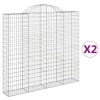 2 db íves horganyzott vas gabion kosár 200x30x180/200 cm