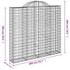 2 db íves horganyzott vas gabion kosár 200x30x180/200 cm