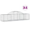 4 db íves horganyzott vas gabion kosár 200x50x40/60 cm