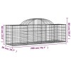 50 db íves horganyzott vas gabion kosár 200x50x60/80 cm